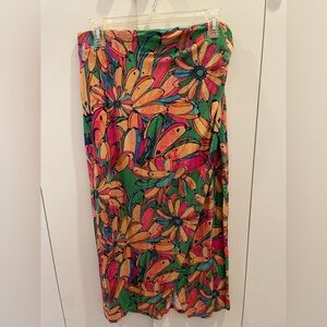 Anthropologie colorful faux wrap midi skirt. Size medium.
